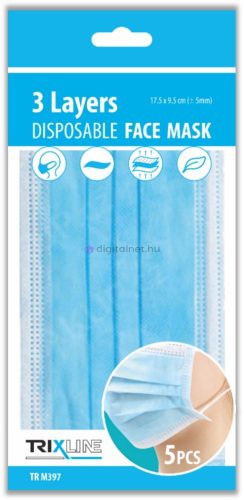 Mască bucală 3 straturi / 5 bucăţi per unitate - 50/carton