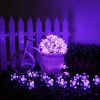Şir de lumini solare, 50 LED, design cu flori de cireş, violet Sakura, 5m, exter
