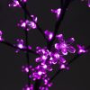 Şir de lumini solare, 50 LED, design cu flori de cireş, violet Sakura, 5m, exter