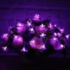 Şir de lumini solare, 50 LED, design cu flori de cireş, violet Sakura, 5m, exter