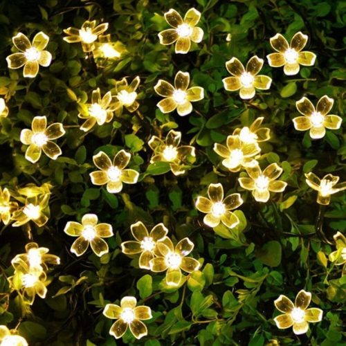 Solar alimentat flori de cireş LED şir de lumină MELEGFEHÉR