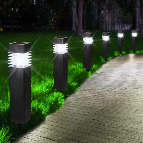 Lampă de grădină LED cu energie solară, lumină albă rece, rezistentă la intemper