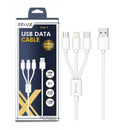 Zelux încărcător şi cablu de date 120cm 3in1