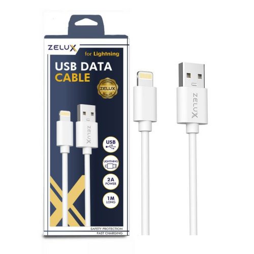 Zelux încărcător şi cablu de date 100cm iluminat alb
