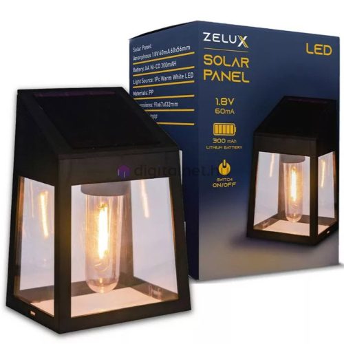 Lampă solară Zelux cu bec decorativ led