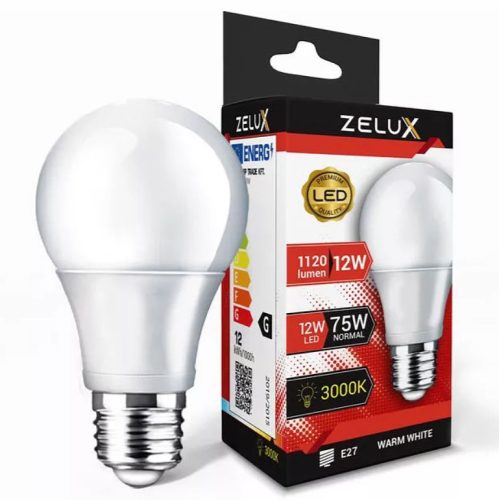 Zelux Led Globe A60 12W E27 3000K Bec glob