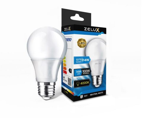 Zelux LED Globe 14W E27 4000K bec glob LED cu lumina naturala