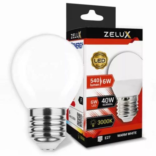 Zelux Led Mini Globe G45 6W E27 3000K Mini Globe